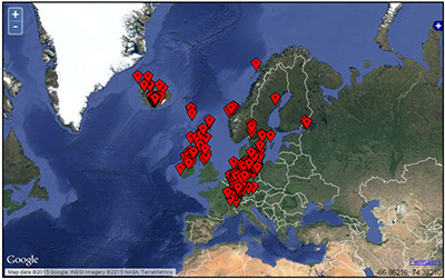 Tephramap of Europe